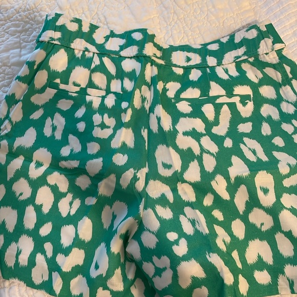 Milly green and white shorts, 5” inseam, zip front - Picture 5 of 5